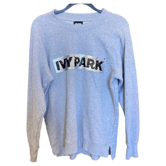 IVY PARK Silver Brushed Sequins Logo Sweatshirt Size Extra Small - Picture 2 of 7